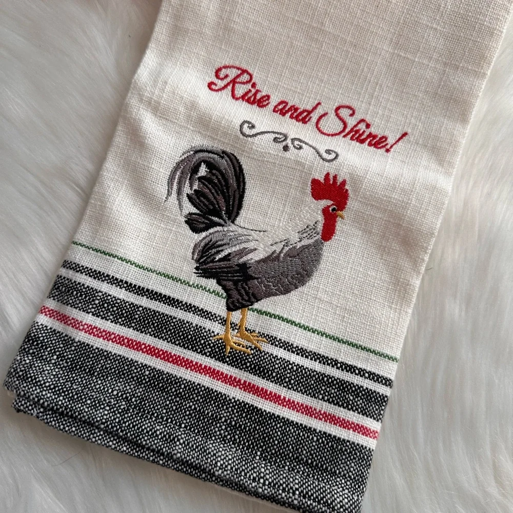 NWT Rise and Shine Rooster Kitchen Towel